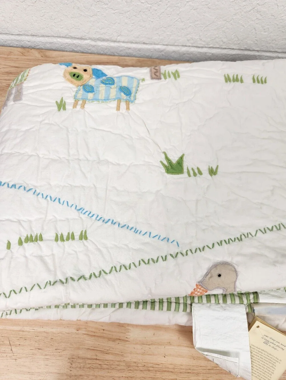 Pottery Barn Kids Farmyard Friends Crib/ Toddler Quilt 50x36 NOS Animals Farm